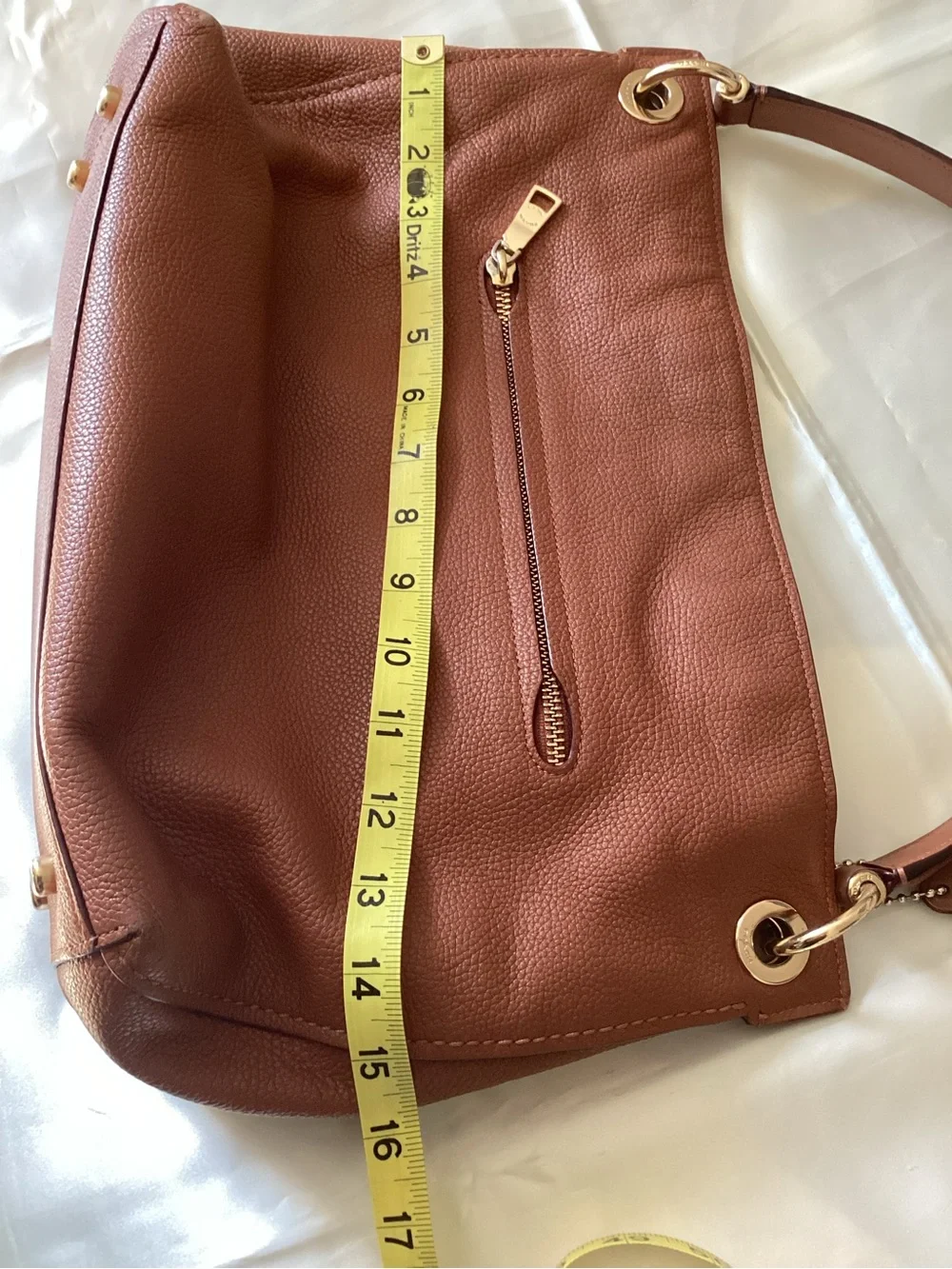 Coach Clarkson Hobo Pebbled Leather Shoulder Bag Cognac brown